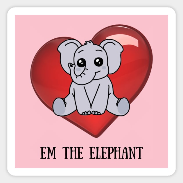 Em the Elephant Sticker by Pearla Arts